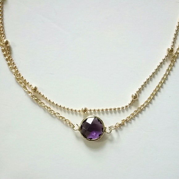 💕4/$25💕2 Layer Purple Crystal Choker - Picture 5 of 8